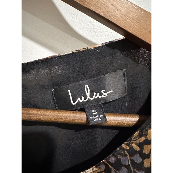 LULUS Ashford Dark Floral Print Long Sleeve Shift Dress Size Small - Picture 5 of 7